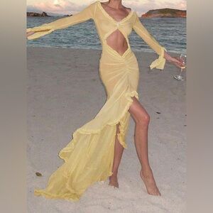 Helsa Hilma Gown inspired dress in pale yellow